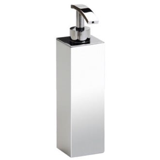 Tall Squared Chrome, Gold Finish or Satin Nickel Bathroom Soap Dispenser Windisch 90102